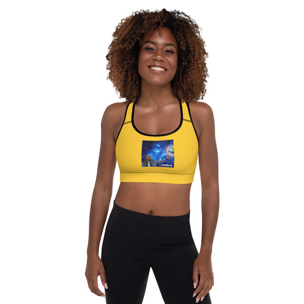 7's World Padded Sports Bra Yellow